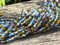 6/0 Aged Dark Ice Picasso Czech Glass Seed Bead Tube Mix (22" Strand)
